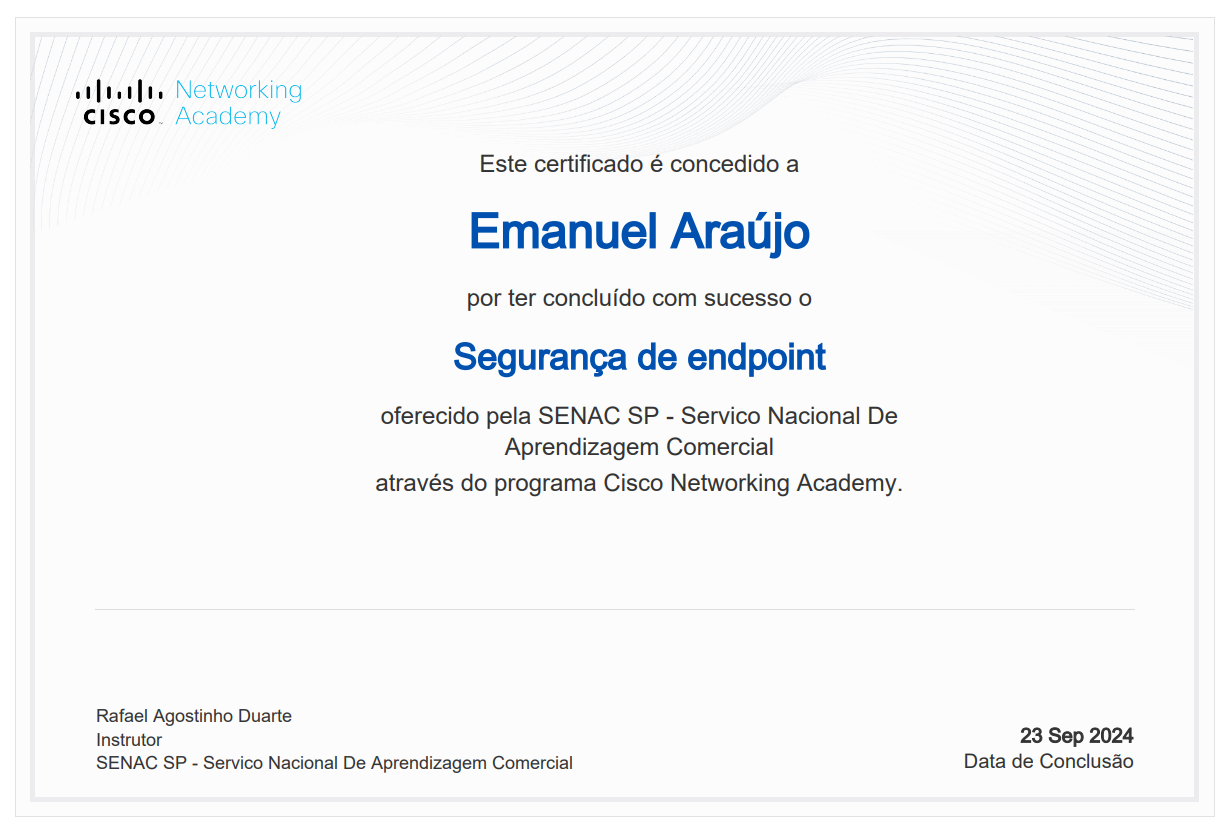 Certificado Endpoint Security